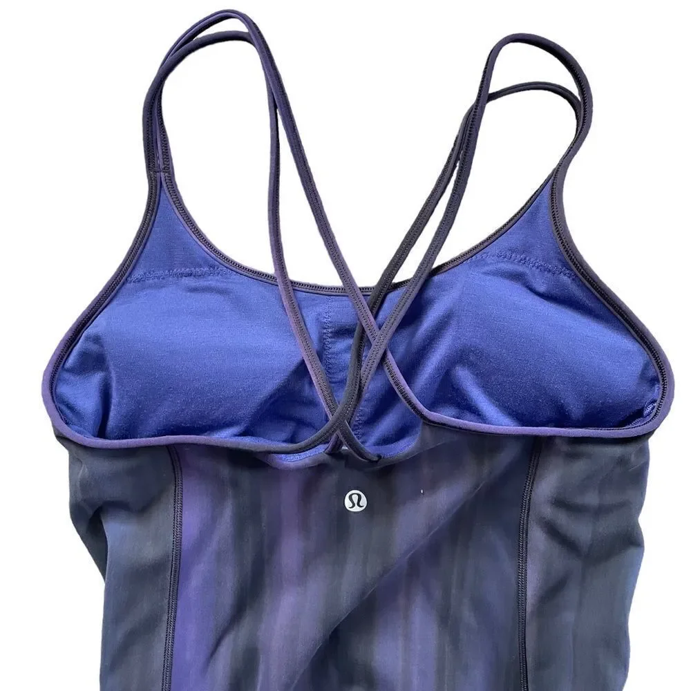 LULULEMON Free To Be Tank Everlux Black / Purple Size 4